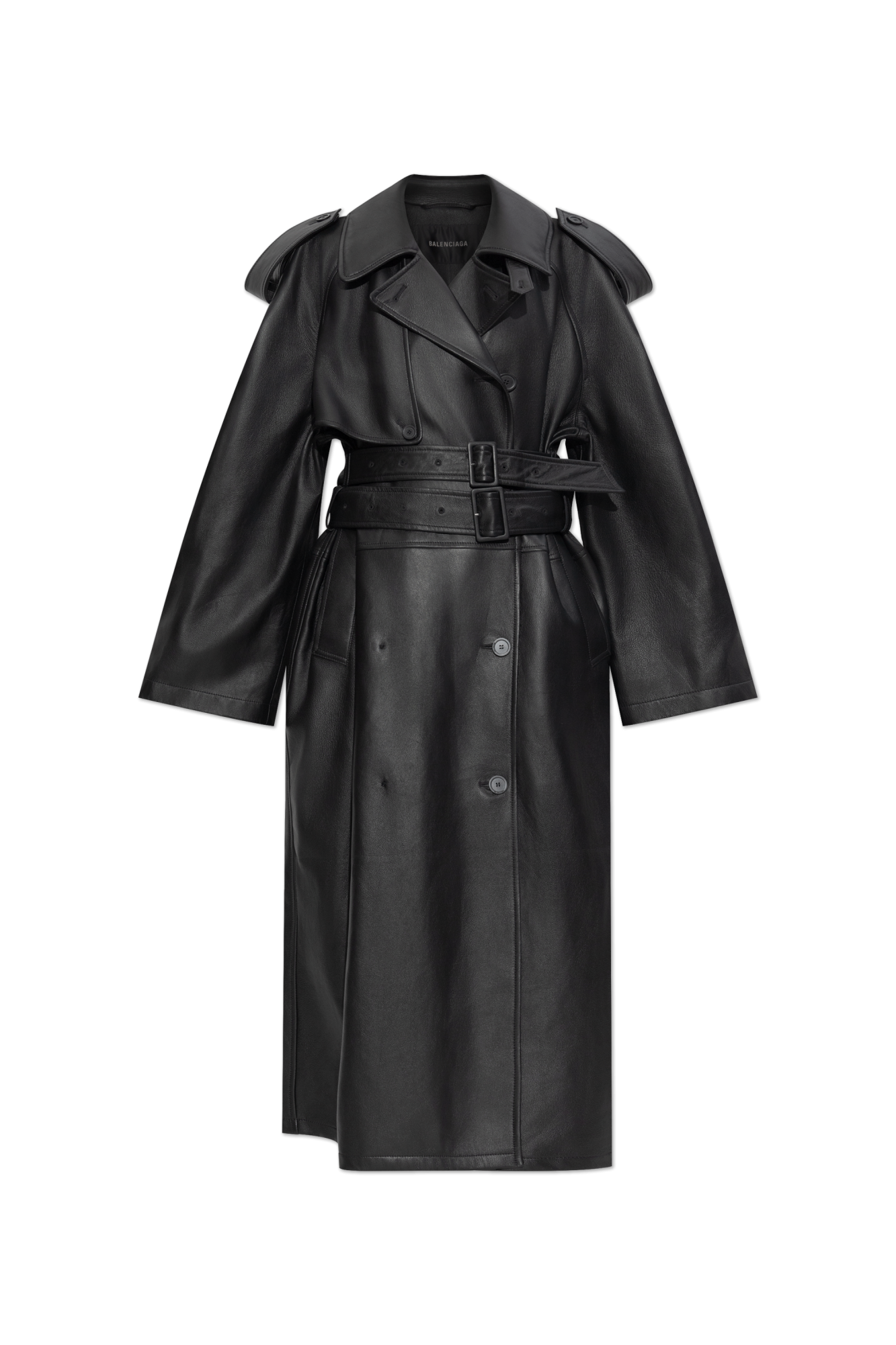 Black Lambskin trench coat Balenciaga - Vitkac Australia
